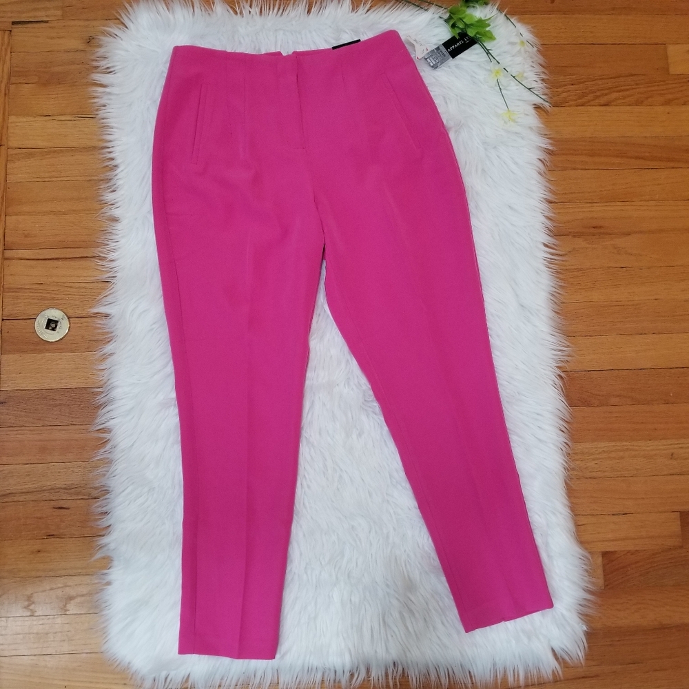 SOHO Apparel New!!! High Waist Pleated Trousers Pants Color Pink Fuzia Size 4...